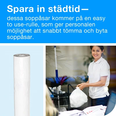 Soppåse 20L Tork Bin Liner Vit 100st/fp x 10fp