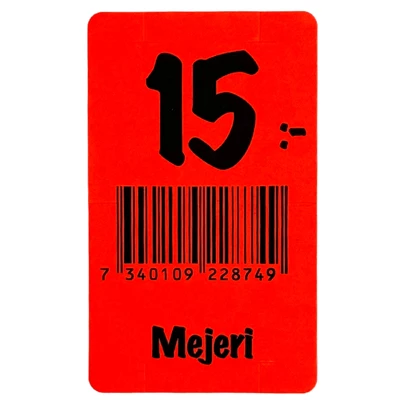Etikett Mejeri 15kr med EAN 2000st/rl