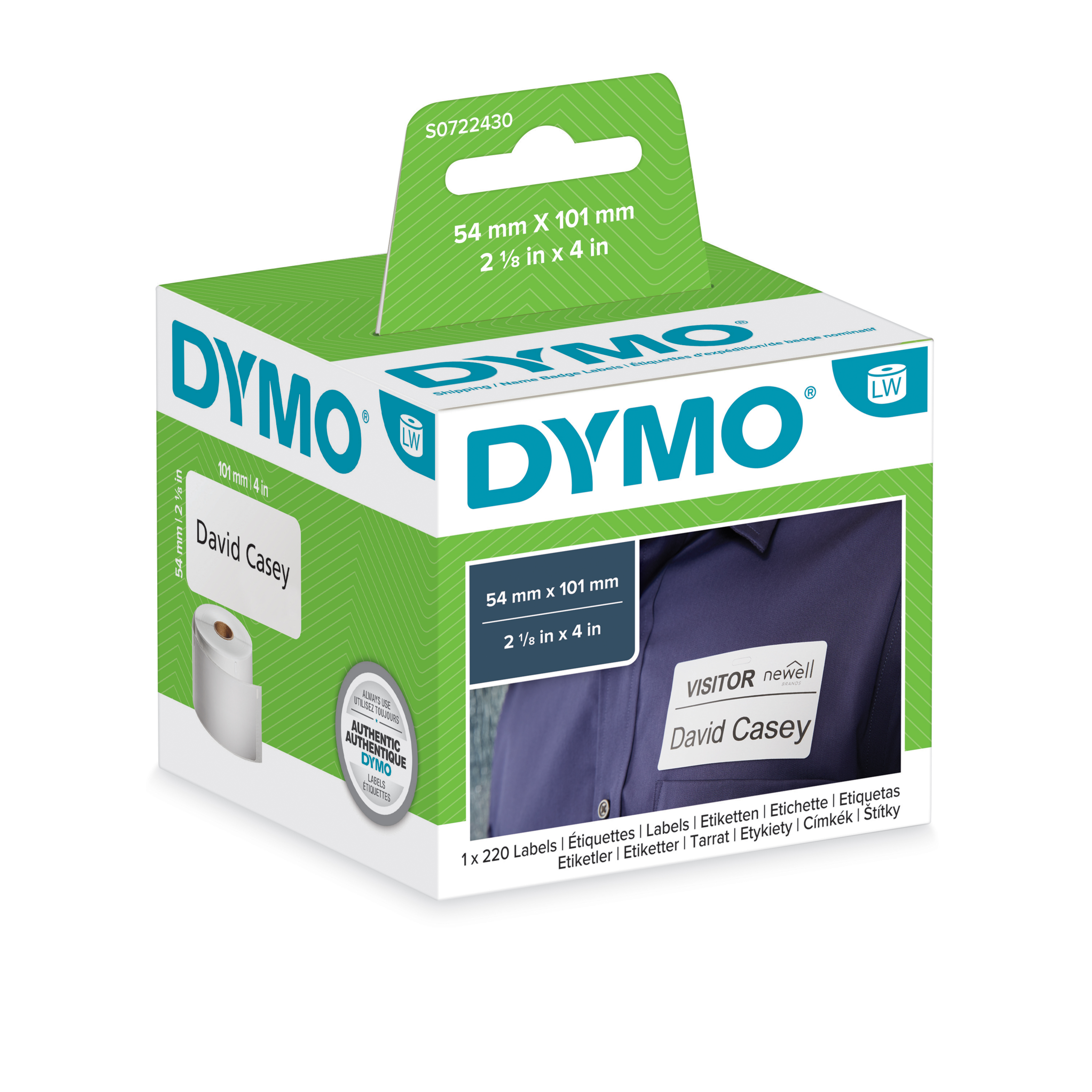 Etikett Dymo LW 101x54 mm vit