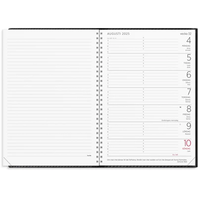 Stor Veckokalender 2025 Svart konstläder