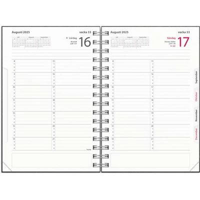 Kalender 2025 Tidkalender Svart kartong