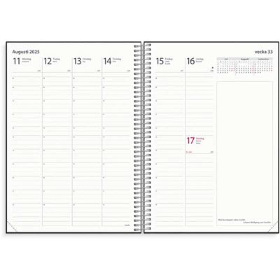 Kalender 2025 Noteringskalendern Svart konstläder