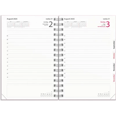 Kalender 2025 Dagbok Textile Rosa