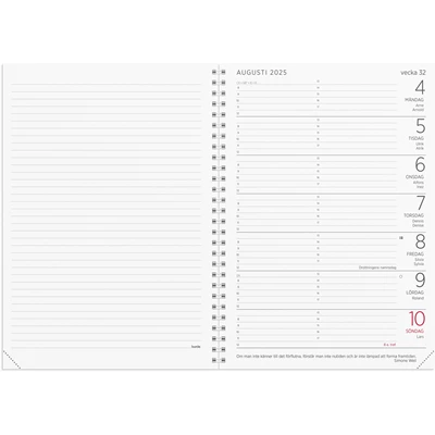 Stor Veckokalender 2025 Amelia Beige konstläder