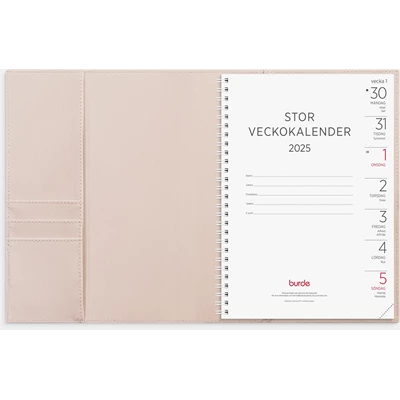 Stor Veckokalender 2025 Amelia Beige konstläder