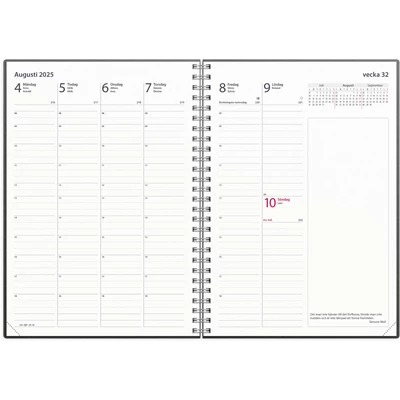 Kalender 2025 Business Svart skinn