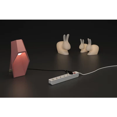 Grenuttag 6-vägs med brytare 1,4m vit