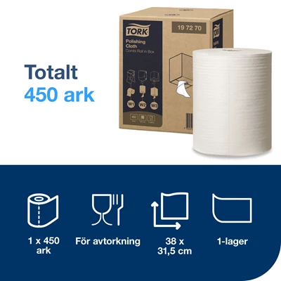 Polerduk på rulle Tork W1/W2/W3
