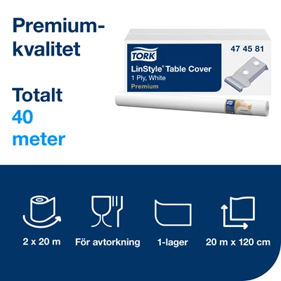 Duk Tork Linstyle Vit 1,2x20m 2st/kolli