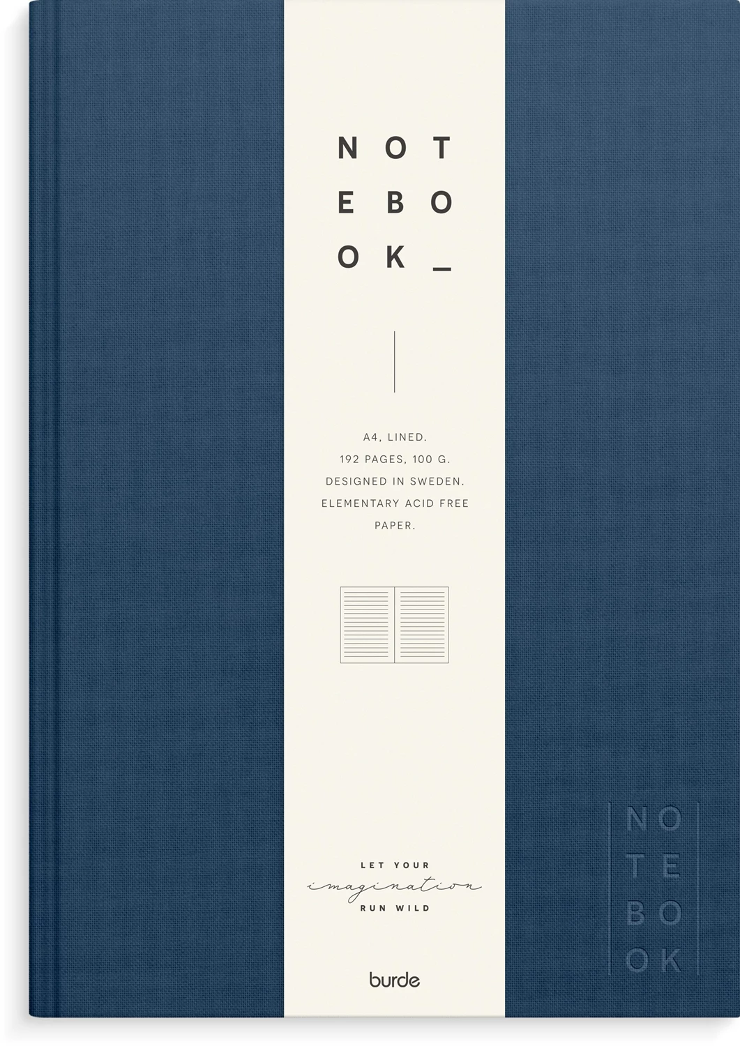 Anteckningsbok Notebook Textile A4 Mörkblå