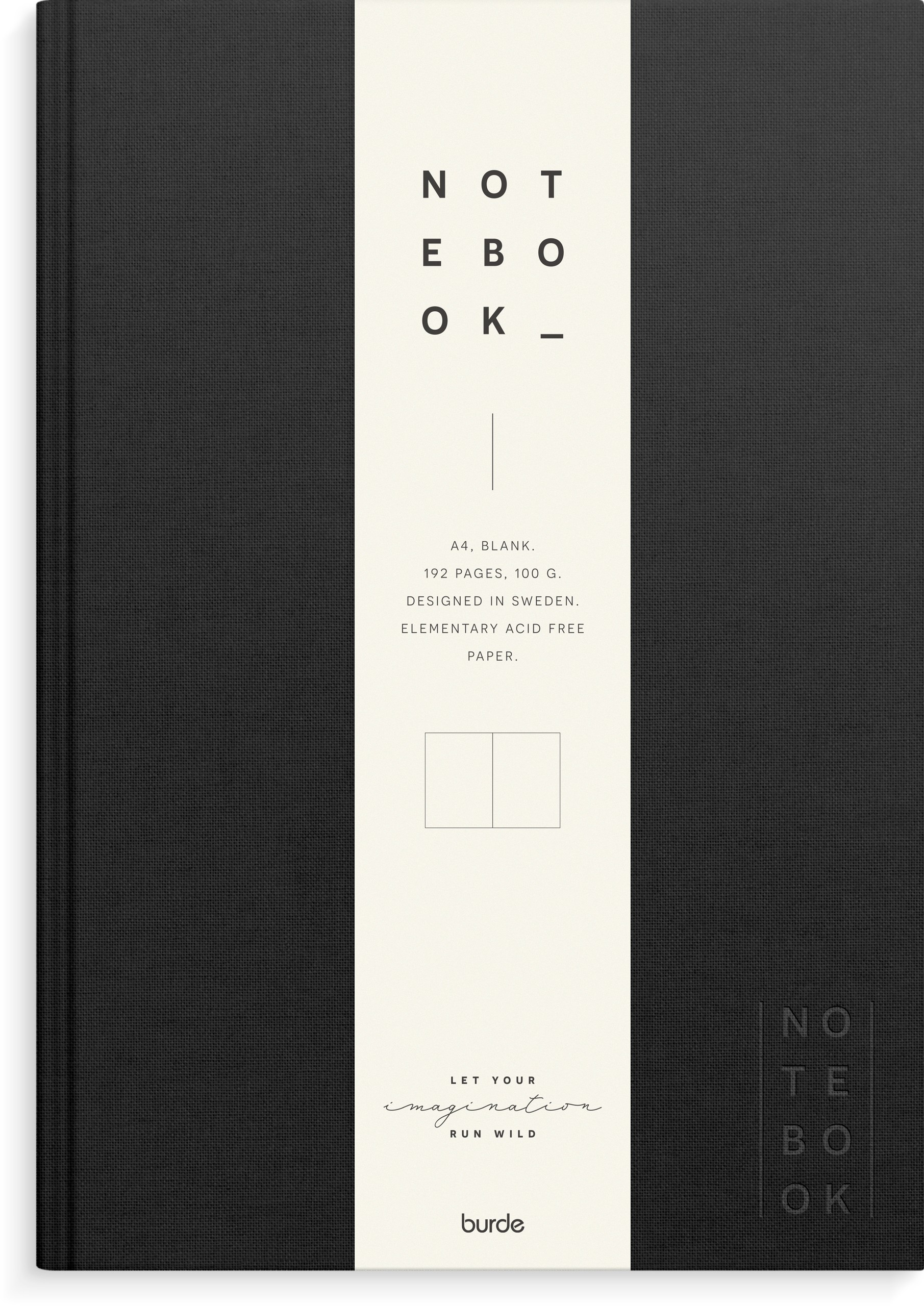 Anteckningsbok Notebook Textile A4 Svart