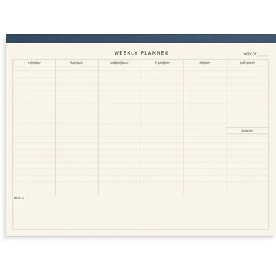 Weekly planner pad Textile