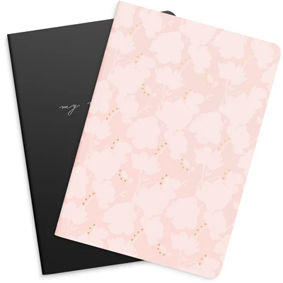 Anteckningsbok Notebook Flower & Notes A5 2st/fp