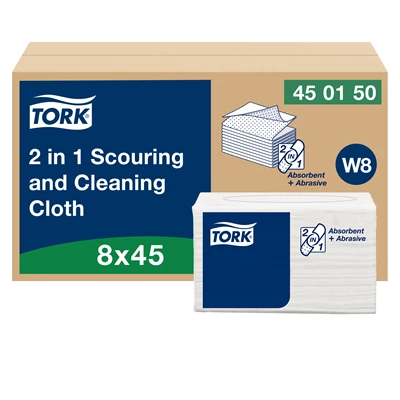 Rengöringsduk Tork 2-in-1 W8 Vit 8fp/kolli
