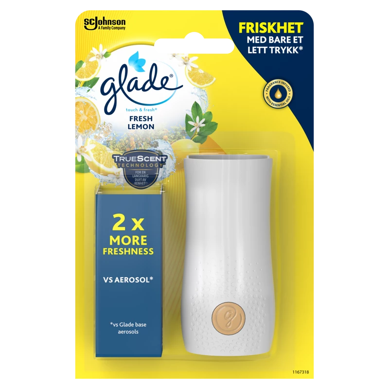 Doftspraydispenser Glade One Touch Lemon 10ml 6st