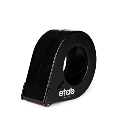 Tejphållare päronformad för 50mm packtejp Svart