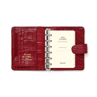 Filofax Classic Croc Pocket cherry