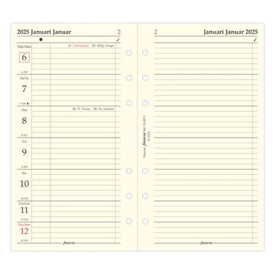 Dagbok Filofax Pocket 2025 vecka/sida + noteringss