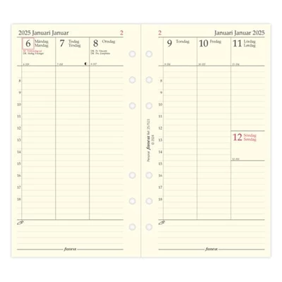 Dagbok Filofax Personal 2025 vecka/uppslag vertika