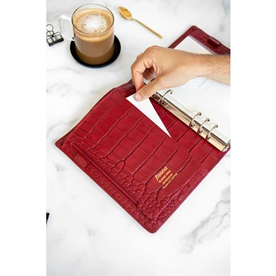 Filofax Classic Croc Pocket cherry