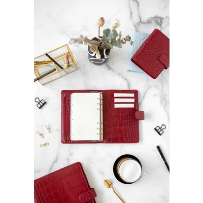 Filofax Classic Croc Pocket cherry