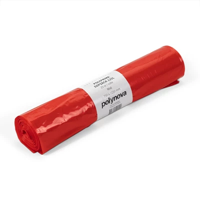 Plastsäck 125L 50my Röd 25st/rl x 6rl