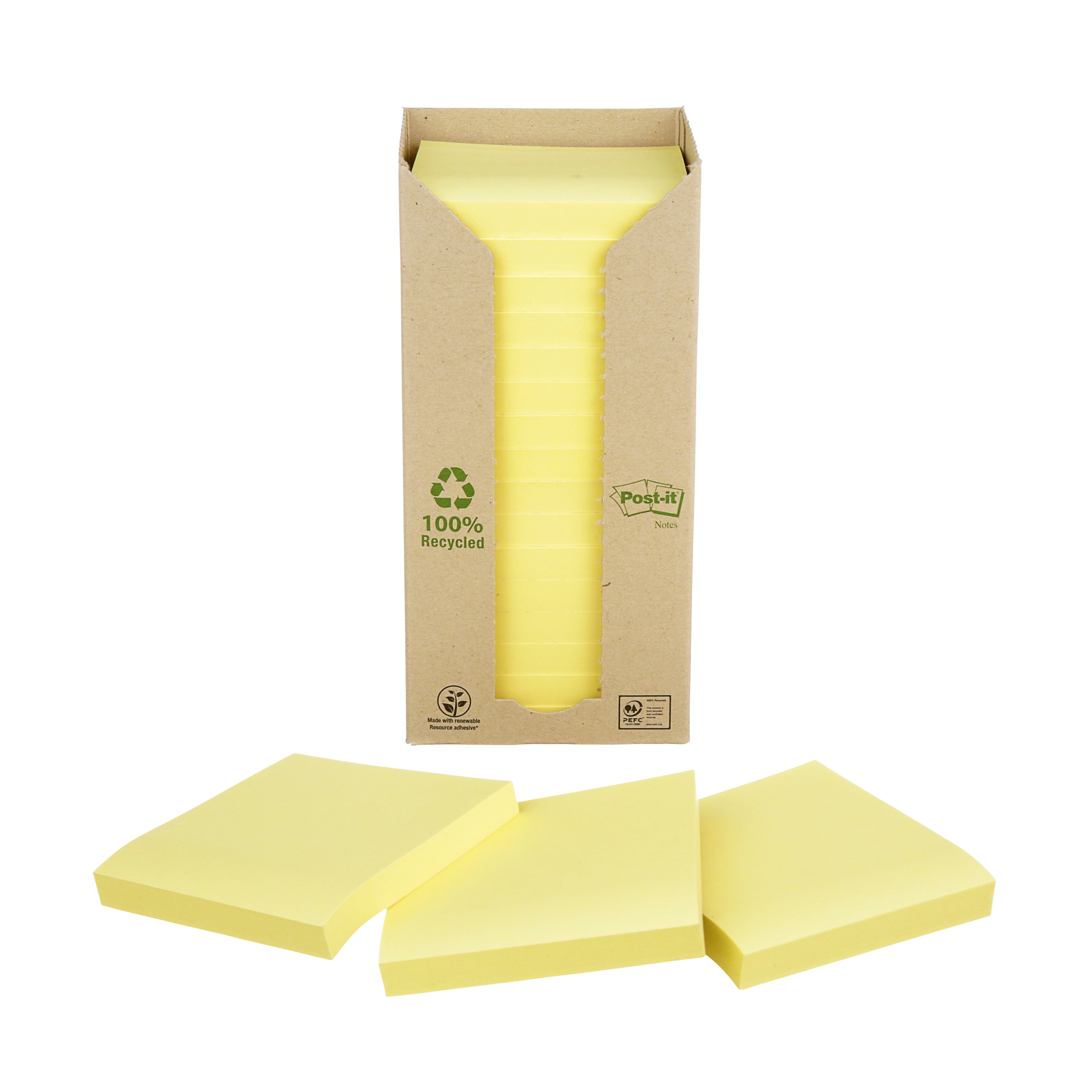Post-it Recycled 76x76 gul 16/fp