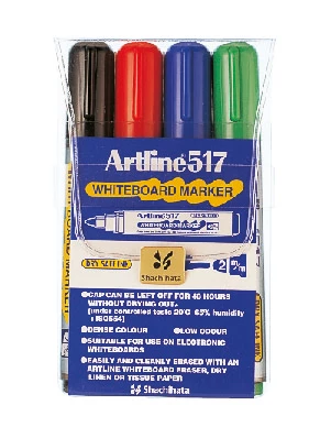 Whiteboardpenna Artline 517 4-set