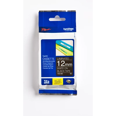 Märkt. Brother vit/svart 12 mm x 8 m