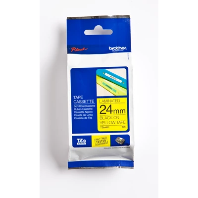 Märkt. Brother svart/gul 24 mm x 8 m