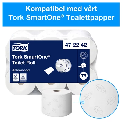 Dispenser Tork T8 SmartOne Toalettpapper Rostfri