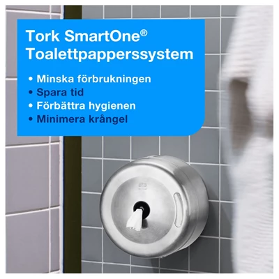 Dispenser Tork T8 SmartOne Toalettpapper Rostfri