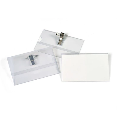 Namnskylt 57x91mm med Clips 50-pack