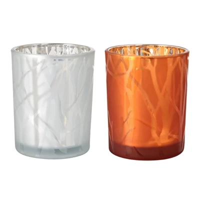 Ljushållare Shimmer Vit Frostat glas 6st