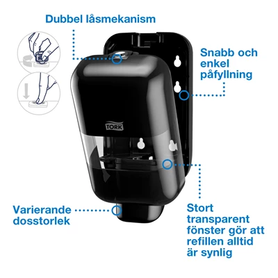Dispenser Tvål S5 mini Svart