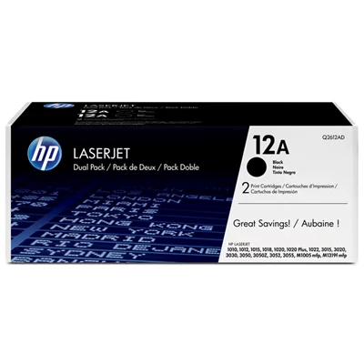 Toner HP Q2612AD svart    2/fp