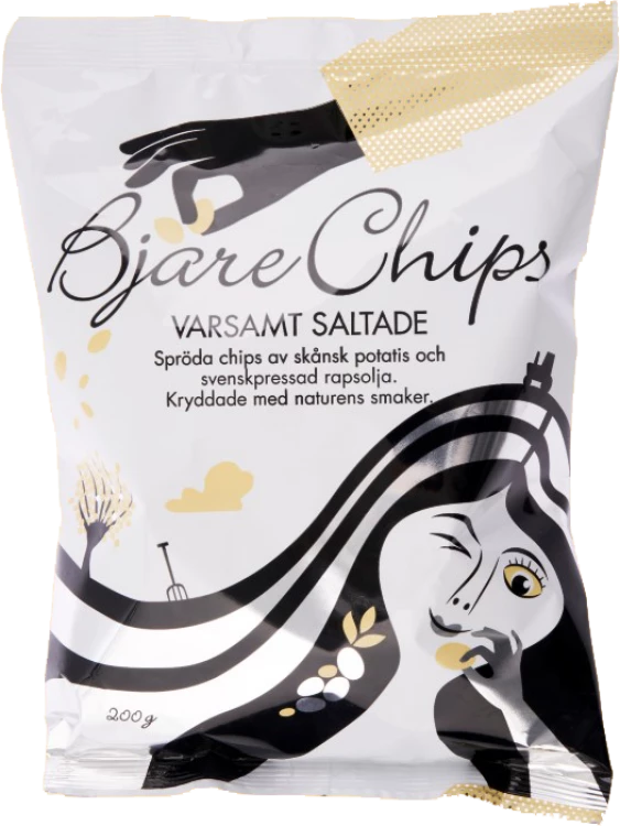 Chips Bjäre Varsamt Saltade 200g 18st/kolli