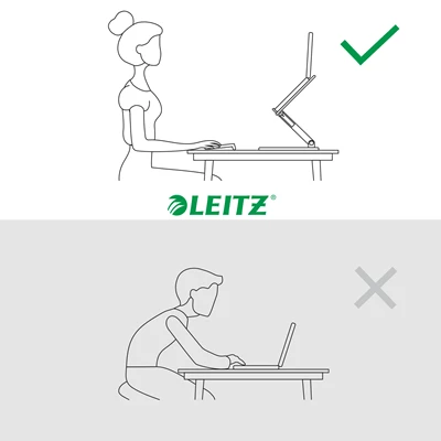 Laptopstativ Leitz Ergo vinklar Vit