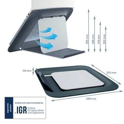 Laptopställ Leitz Cosy Grå