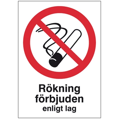 Skylt Rökning förbjuden 148x210 mm