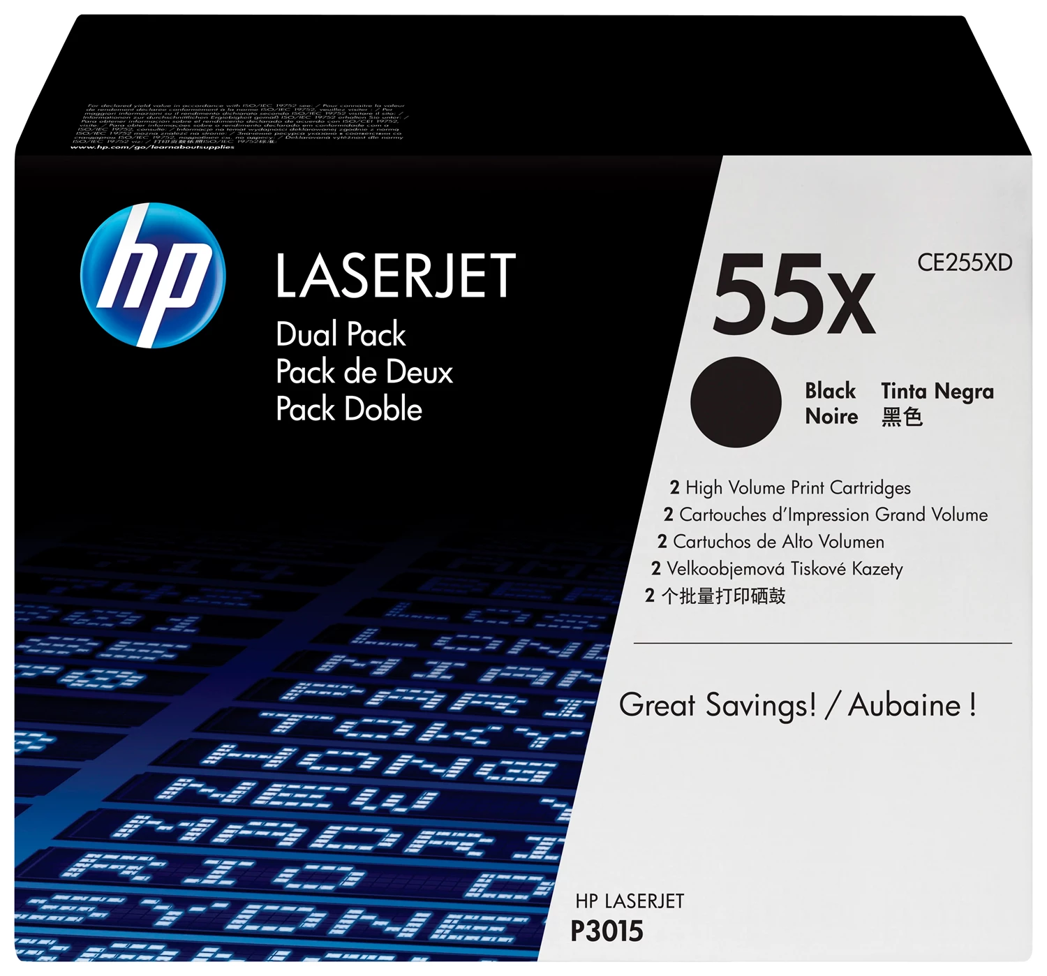 HP LaserJet 55X black toner HC(2) dual-pack