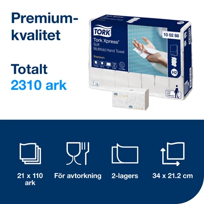Pappershandduk Tork Premium H2 Kedje Mjuk 2310st