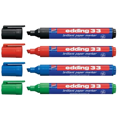 Märkpenna Edding 33 svart 1-5mm 10st/fp
