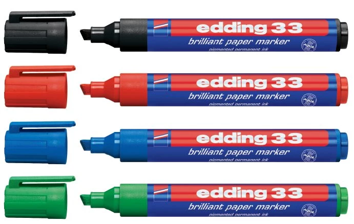 Märkpenna Edding 33 svart 1-5mm 10st/fp