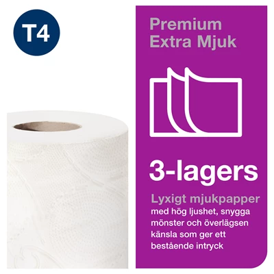 Toalettpapper Tork Premium T4 3-lags 56rl/kolli