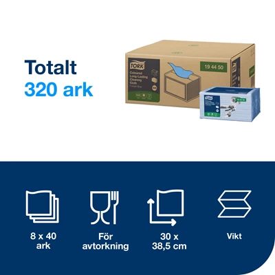 Industritork Tork Premium Blå 40st/fp