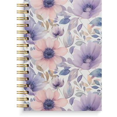 Anteckningsbok Notebook A5 lilac flowers