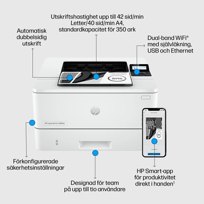 Laserskrivare HP Pro 4002dw mono printer