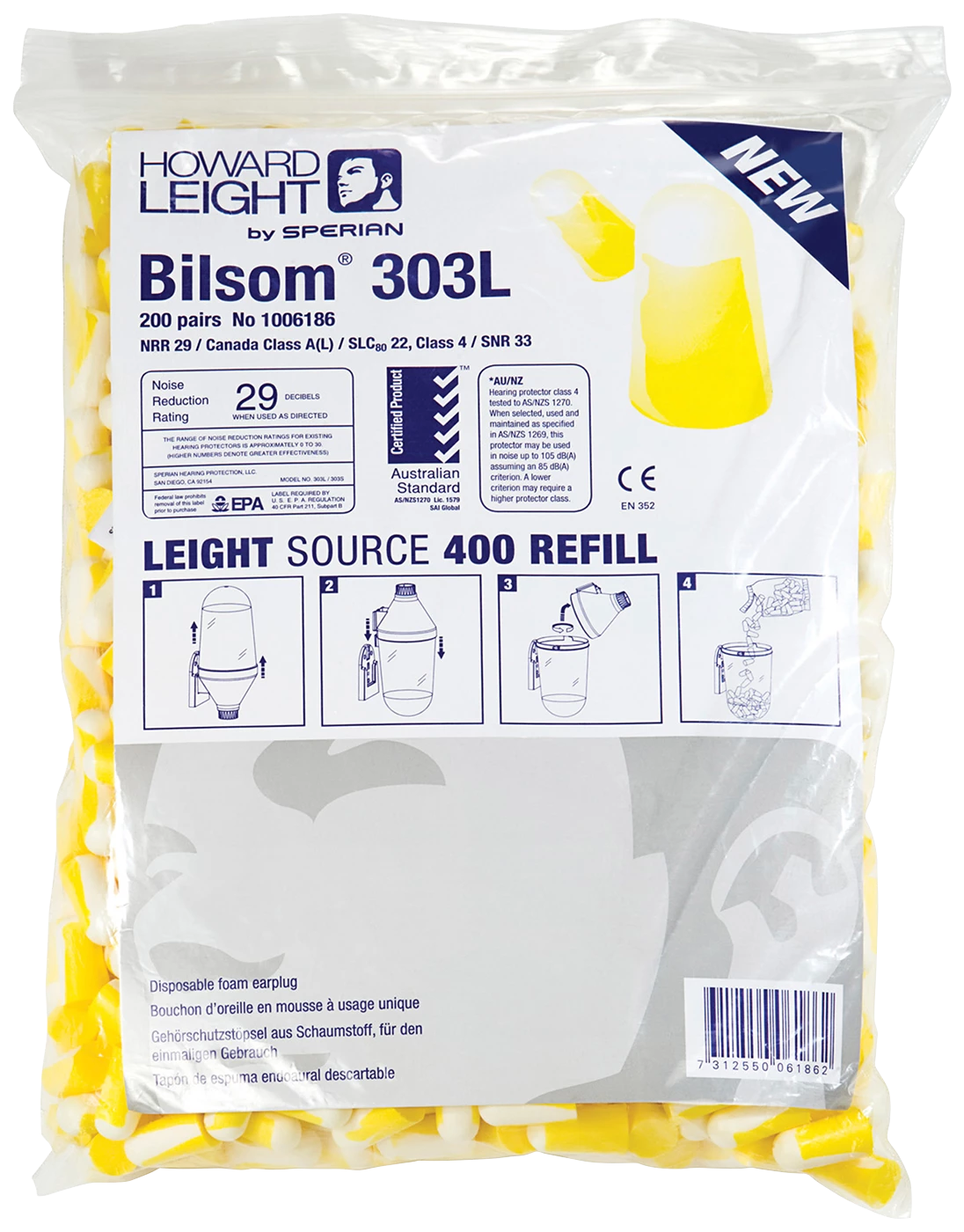 Hörselpropp Howard Leight Bilsomat 303 400st/fp