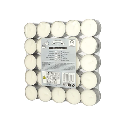 Värmeljus 4h Ø37mm Vit 50st/fp